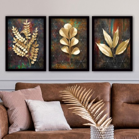 Cuadro decorativo enmarcado 3SC27 multicolor 35x45 cm (3 piezas)