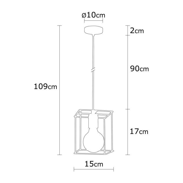 Lámpara de techo Selimiye-N-1172 negro metal diámetro 15x109 cm