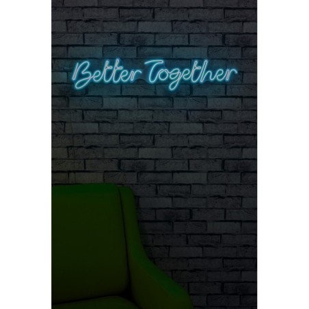 Iluminación LED decorativa de plástico Better Together azul 84x16x2 cm