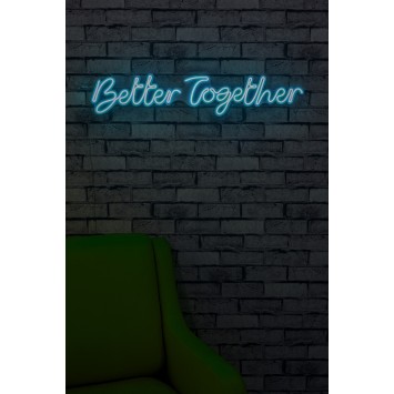 Iluminación LED decorativa de plástico Better Together azul 84x16x2 cm