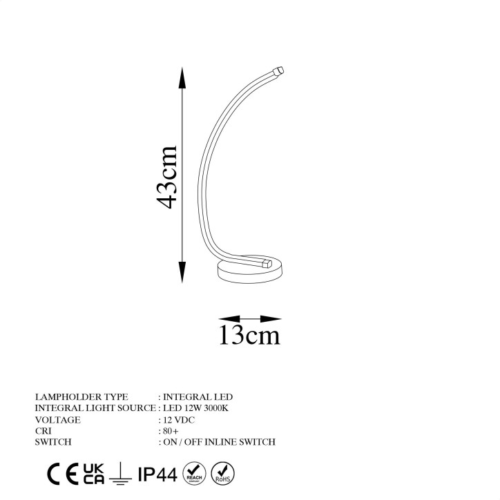 Lámpara de mesa Bevel-13322 oro metal 18 cmx43x 13 cm