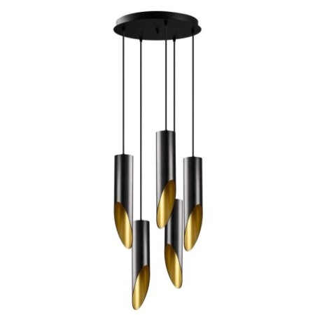 Lámpara de techo Kesik-6921 oro negro metal diámetro 43x135 cm