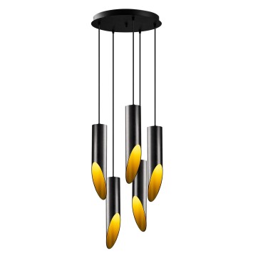 Lámpara de techo Kesik-6921 oro negro metal diámetro 43x135 cm - 8681875502794