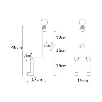 Lámpara de mesa Milet-N-832 natural 15x17x48 cm - 8681875576573