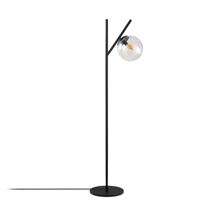 Lámpara de pie Fork-13027 negro metal vidrio 31x45x152 cm