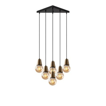 Lámpara de techo Fes-6470 oro cobrizo metal 49x42x24 - 104 cm