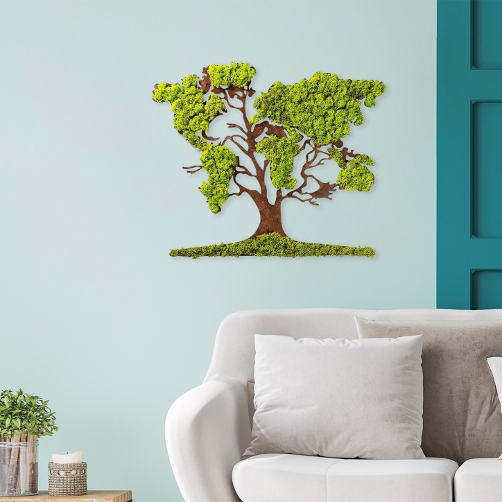 Decoración pared Tree 2 verde marrón 71x1x59 cm