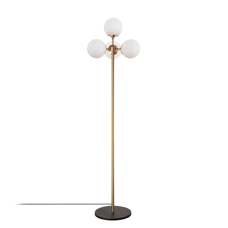 Lámpara de pie Akkas-10055 oro cobrizo metal vidrio 48x48x163 cm