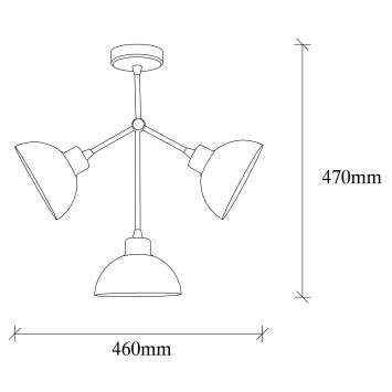 Lámpara de techo Dram-1112 oro cobrizo metal 46x15x47 cm - 8681875943368