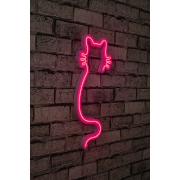 Iluminación LED decorativa de plástico Cat rosa 22x48x2 cm