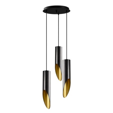 Lámpara de techo Kesik-6916 oro negro metal diámetro 33x135 cm