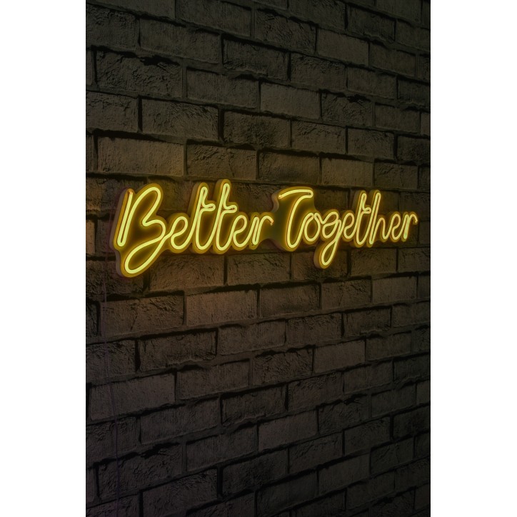 Iluminación LED decorativa de plástico Better Together amarillo 84x16x2 cm