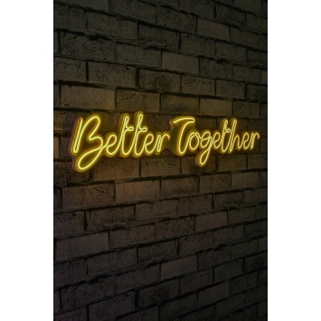 Iluminación LED decorativa de plástico Better Together amarillo 84x16x2 cm