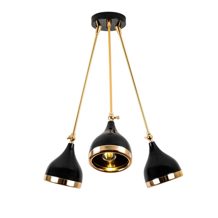 Lámpara de techo Yıldo-7047 oro negro metal diámetro 60x63 cm