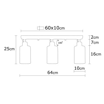 Lámpara de techo Balcova-N-341 plata metal vidrio diámetro 64x25 cm - 8681875571349