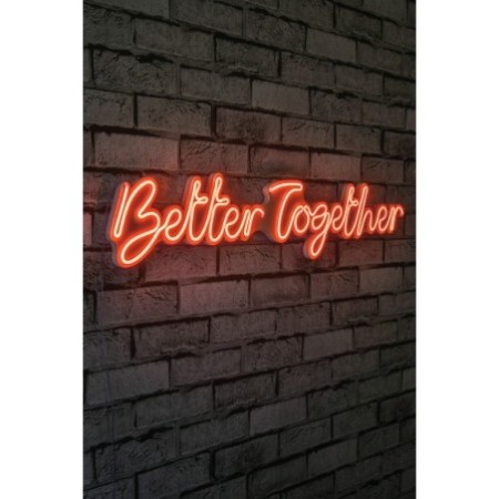 Iluminación LED decorativa de plástico Better Together rojo 84x16x2 cm