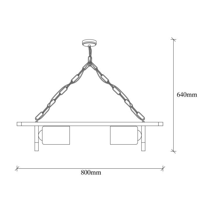 Lámpara de techo Erebos-110-AV madera negro madera 80x11x64 cm