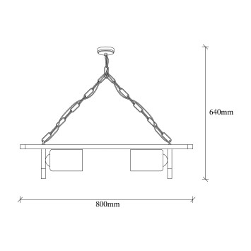 Lámpara de techo Erebos-110-AV madera negro madera 80x11x64 cm - 8681875546019