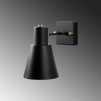 Lámpara de pared Funnel-13090 oro negro metal vidrio 14x24x21 cm - 8683743269839