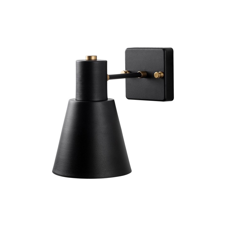 Lámpara de pared Funnel-13090 oro negro metal vidrio 14x24x21 cm