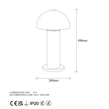 Lámpara de mesa Mixed-11502 blanco metal 26x26x49 cm - 8683743269617