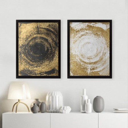 Cuadro decorativo enmarcado SET_032 multicolor 34x44 cm (2 piezas)