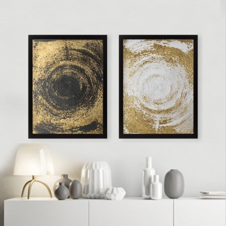 Cuadro decorativo enmarcado SET_032 multicolor 34x44 cm (2 piezas)