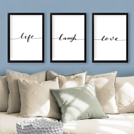 Cuadro decorativo enmarcado SET_041 multicolor 24x29 cm (3 piezas)