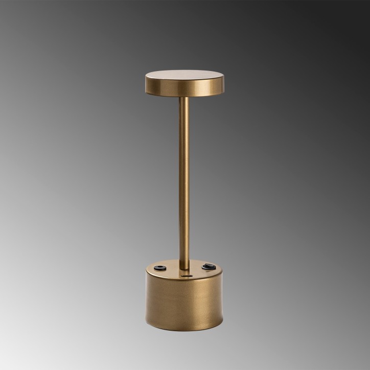 Lámpara de mesa Keyf-13393 oro metal diámetro 9x28 cm