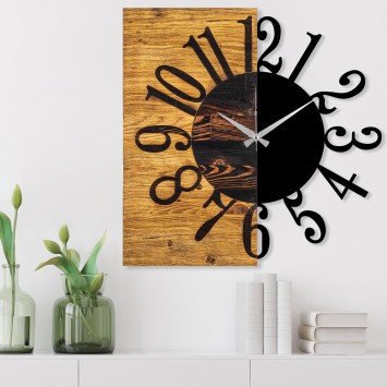 Reloj de pared madera Modelo 7 nogal negro 58x3x58 cm