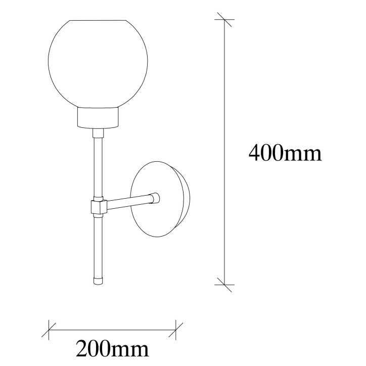 Lámpara de pared Swing-3156 humo negro metal vidrio 20x20x40 cm