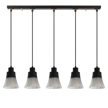 Lámpara de techo Foca-N-109 negro metal vidrio madera diámetro 88x105 cm - 8681875570670