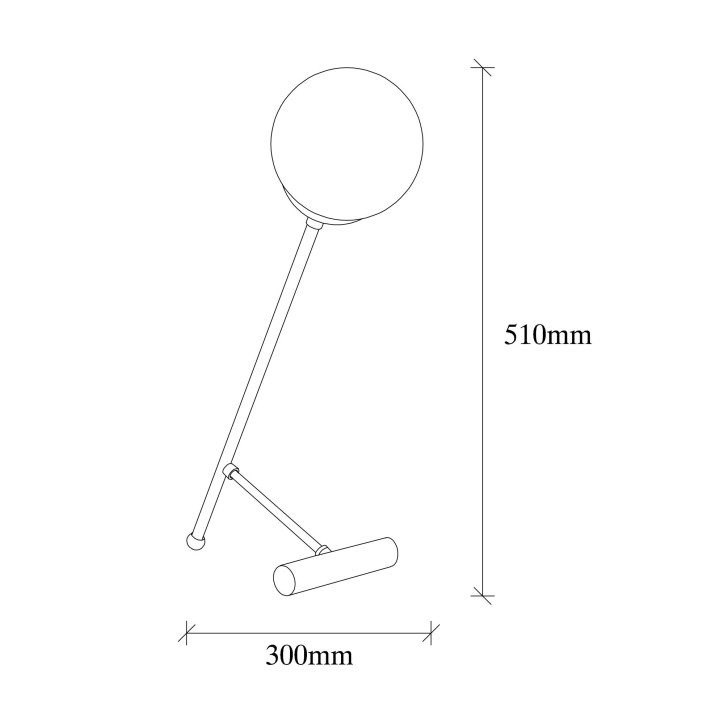 Lámpara de mesa Golf-5023 blanco vintage metal vidrio 30x30x51 cm