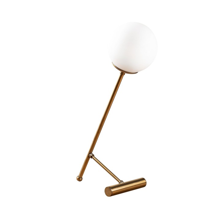 Lámpara de mesa Golf-5023 blanco vintage metal vidrio 30x30x51 cm