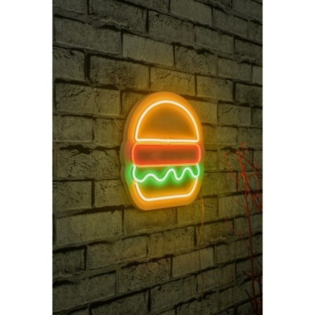 Iluminación LED decorativa de plástico Hamburger multicolor 28x27x2 cm