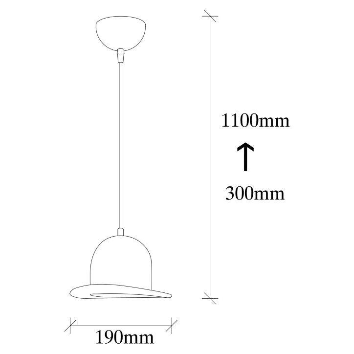 Lámpara de techo Fötr Sivani-MR-332 negro metal diámetro 19x110 cm