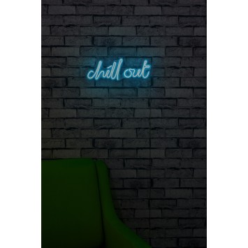 Iluminación LED decorativa de plástico Chill Out azul 39x14x2 cm