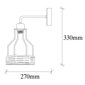 Lámpara de pared Fiko-6601 negro metal 17x27x33 cm - 8681875502046