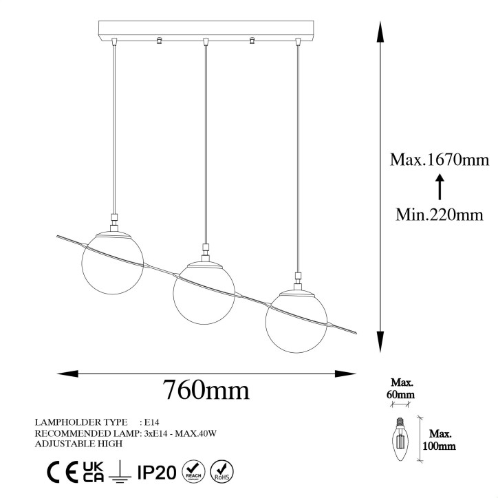 Lámpara de techo Hug-13414 oro metal 76 cm