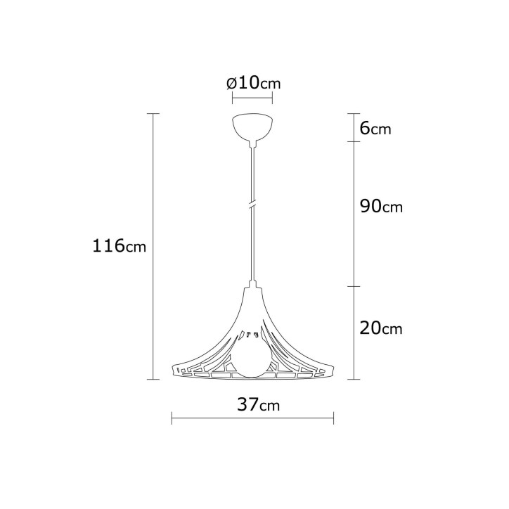 Lámpara de techo Mezopotamya-N-1274 cobre metal diámetro 37x126 cm