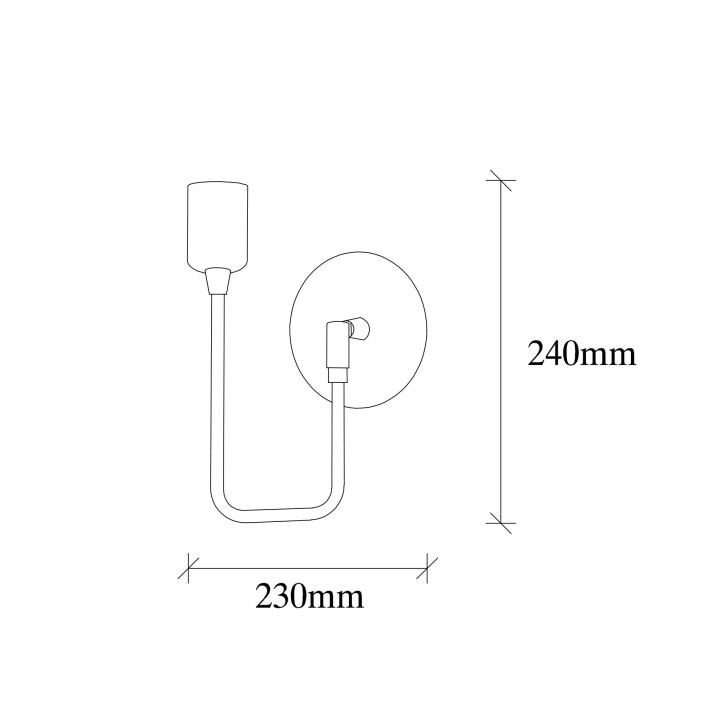 Lámpara de pared Dolma-3071 negro metal 12x23x24 cm