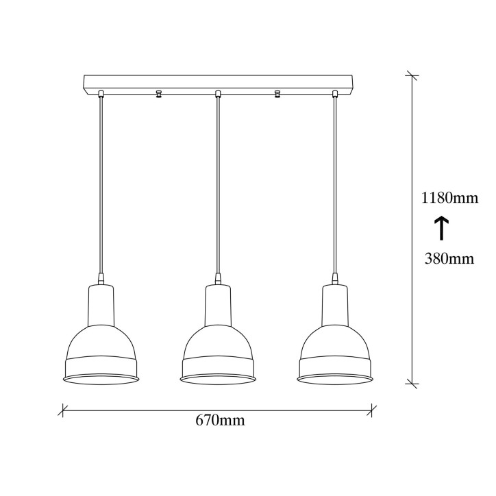 Lámpara de techo Berceste-183WHITE-S1 blanco metal 67x17x118 cm