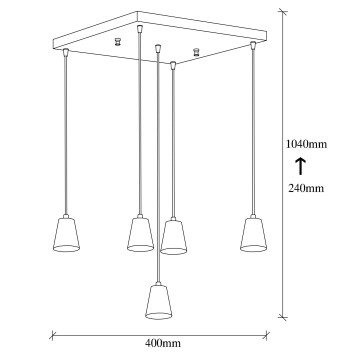 Lámpara de techo Fes-6480 oro cobrizo metal 40x40x24 - 104 cm - 8682870166080