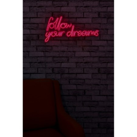 Iluminación LED decorativa de plástico Follow Your Dreams rojo 60x32x2 cm