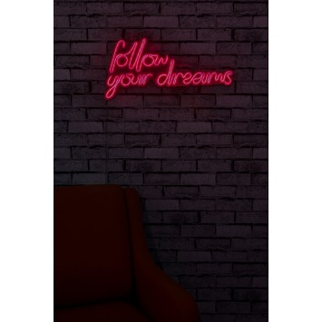 Iluminación LED decorativa de plástico Follow Your Dreams rojo 60x32x2 cm