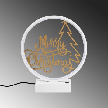 Lámpara de mesa XMAS10 oro blanco metal diámetro 30x30 cm - 8683743384693