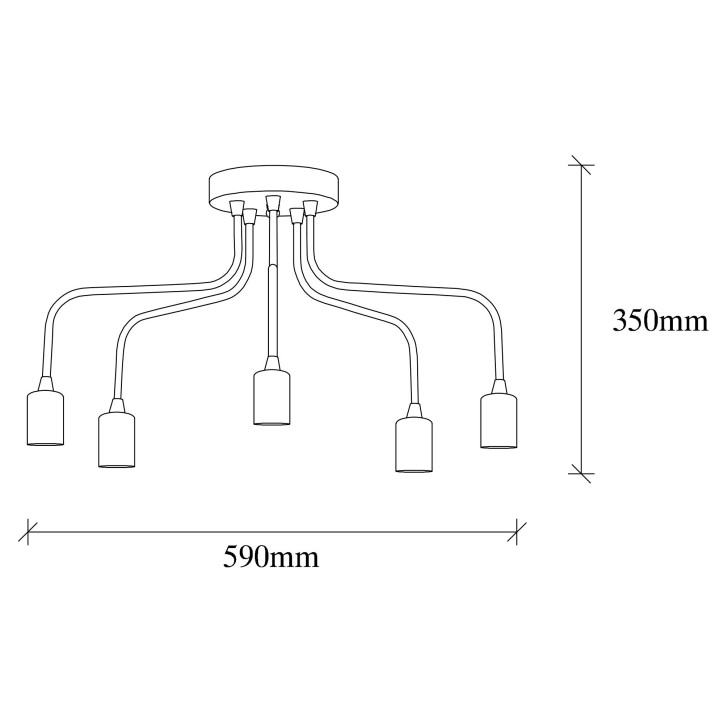 Lámpara de techo Candelabra-1183 oro cobrizo metal 59x59x35 cm