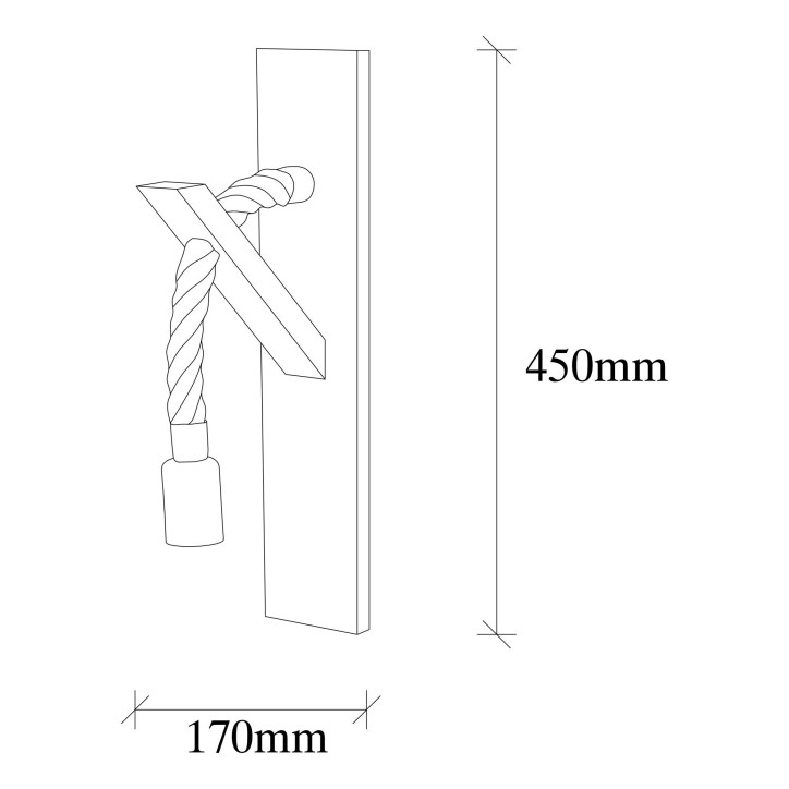 Lámpara de pared Erebos-114-A madera madera 9x17x45 cm