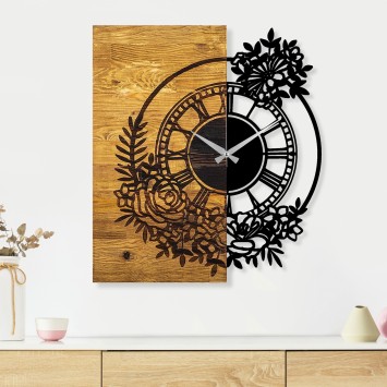 Reloj de pared madera Modelo 14 nogal negro 58x3x51 cm