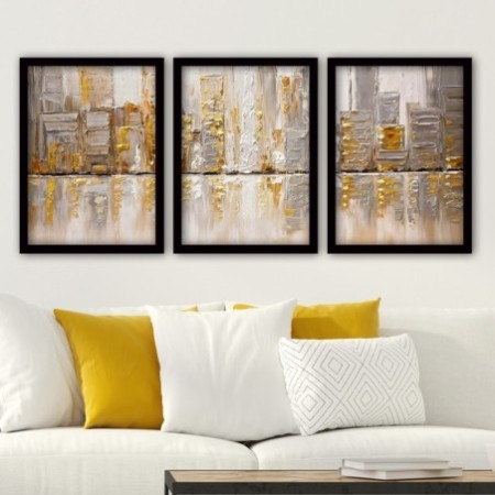 Cuadro decorativo enmarcado 3SC184 multicolor 35x45 cm (3 piezas)